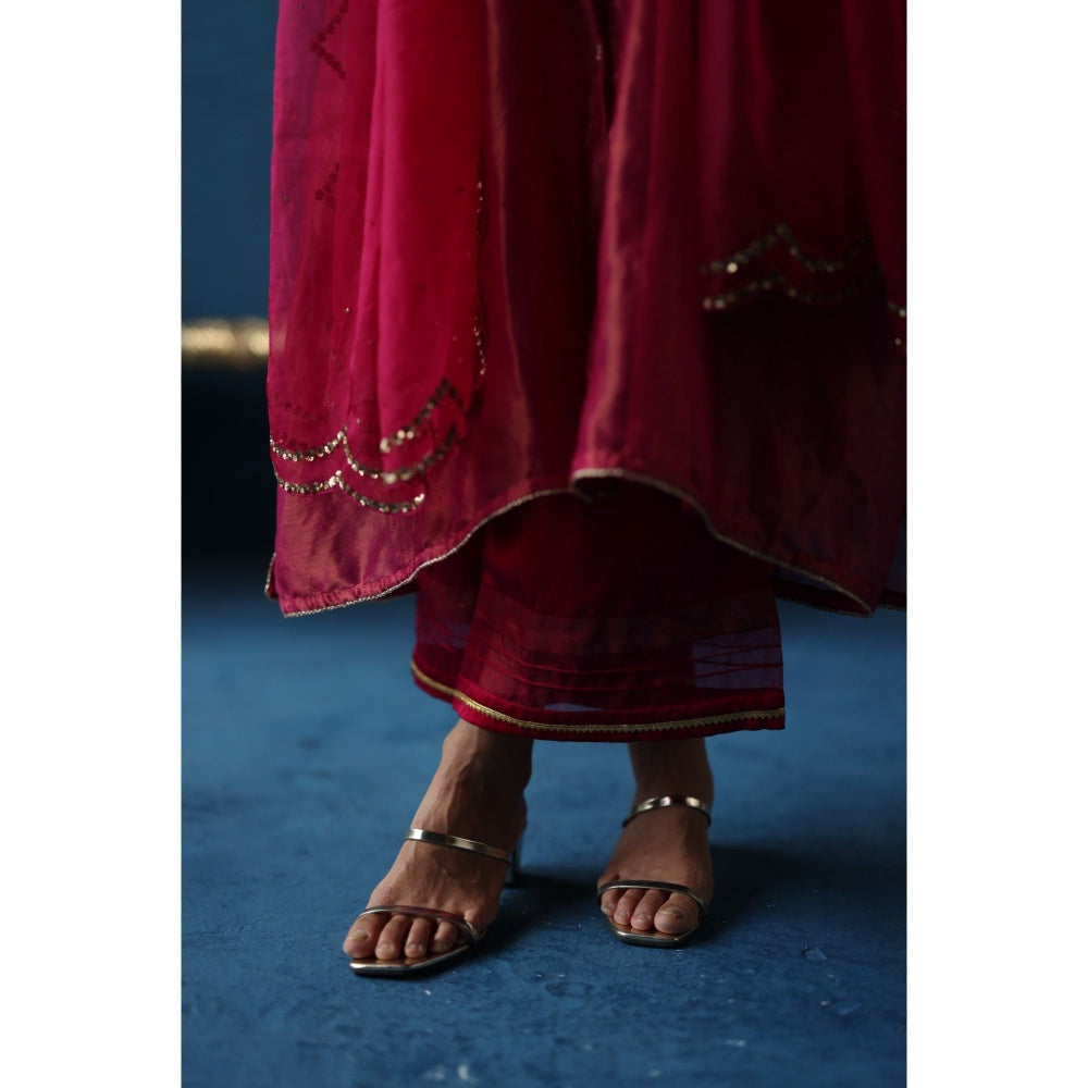 Begum Pret Pink Kala Khatta Kurta & Pant with Dupatta (Set of 3)
