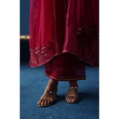 Begum Pret Pink Kala Khatta Kurta & Pant with Dupatta (Set of 3)