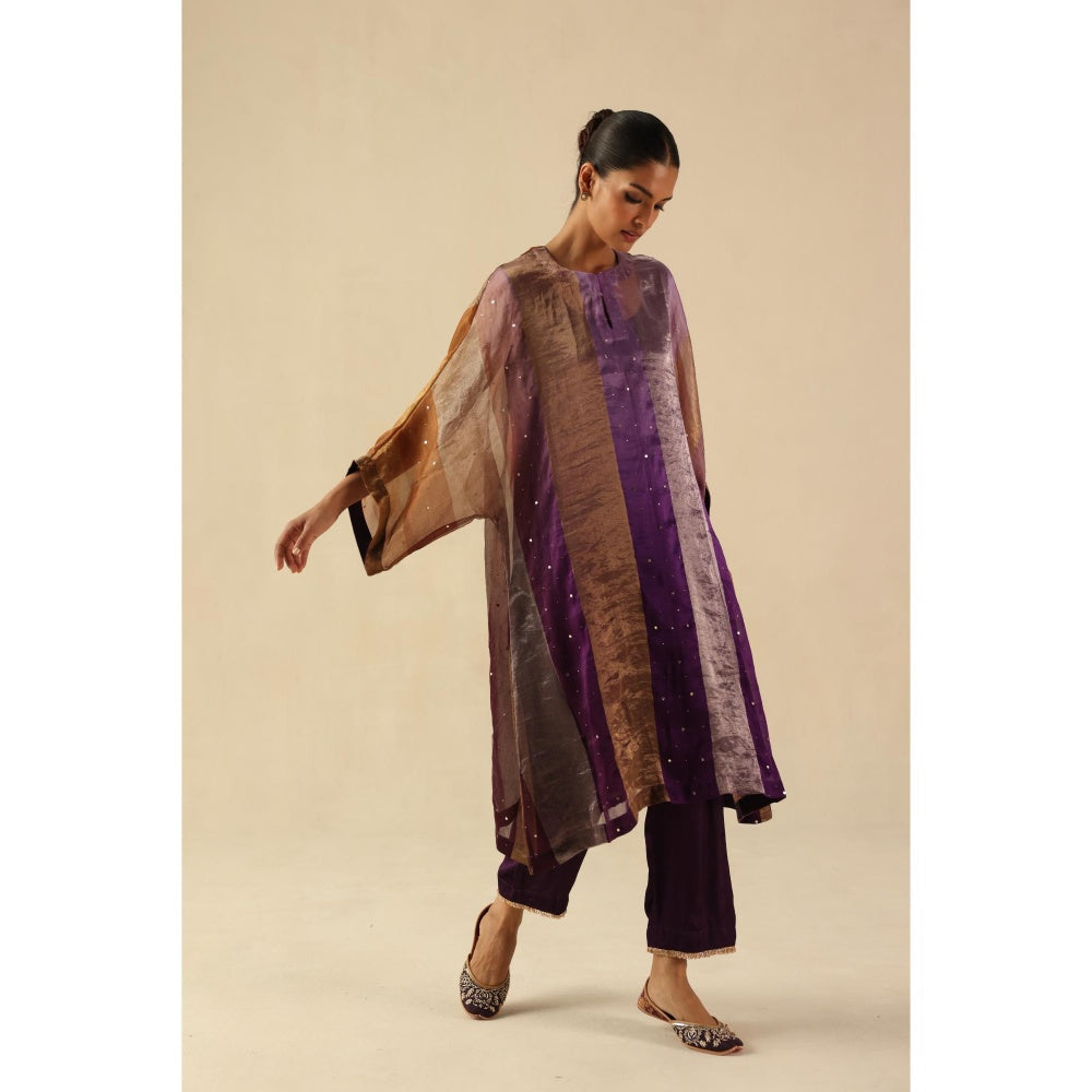 Begum Pret Purple Tabeer Kurta with Pant