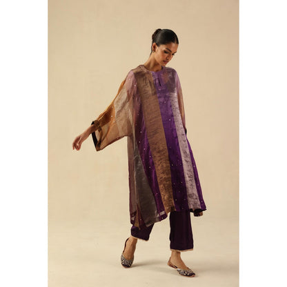 Begum Pret Purple Tabeer Kurta with Pant