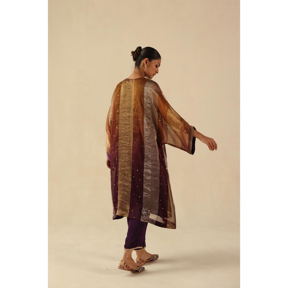 Begum Pret Purple Tabeer Kurta with Pant