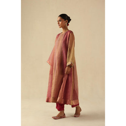 Begum Pret Pink Rimjhim Anarkali with Pant and Dupatta