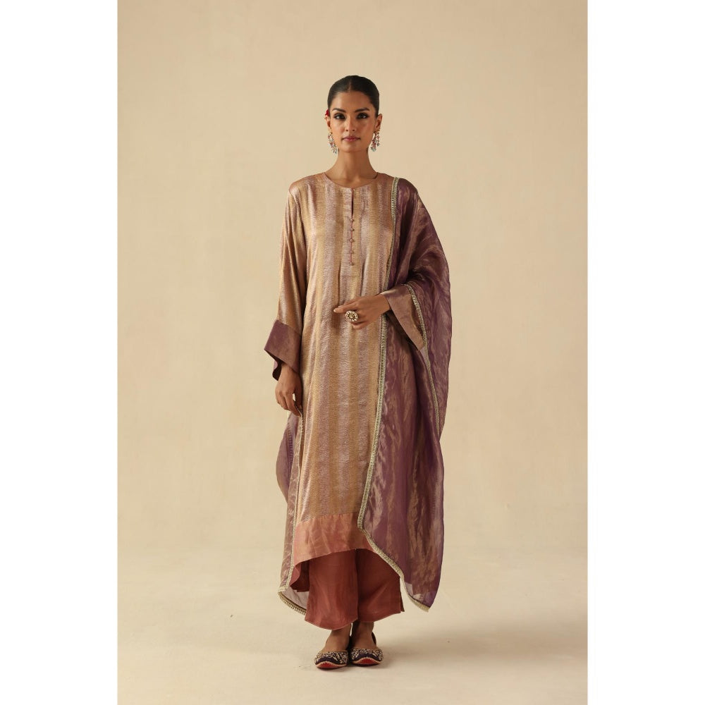 Begum Pret Pink Gauhar Kurta Wit Pant and Dupatta