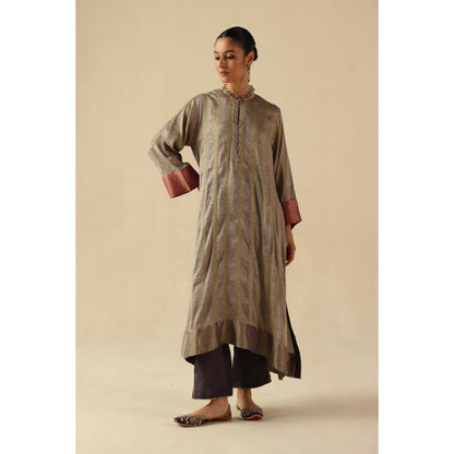 Begum Pret Purple Gauhar Kurta Wit Pant and Dupatta