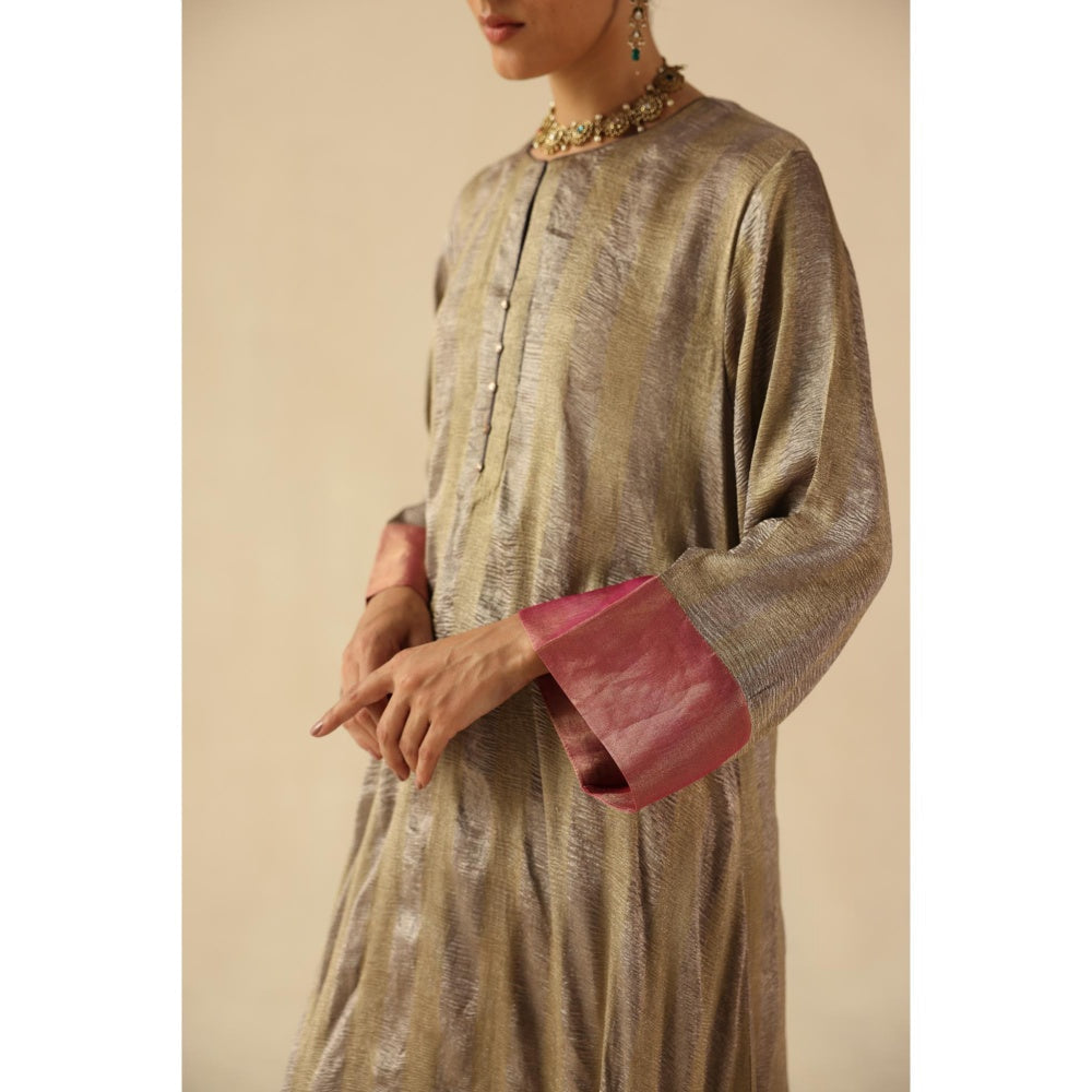 Begum Pret Purple Gauhar Kurta Wit Pant and Dupatta