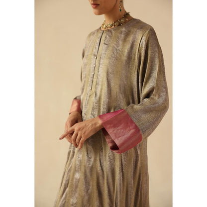Begum Pret Purple Gauhar Kurta Wit Pant and Dupatta