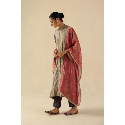 Begum Pret Purple Gauhar Kurta Wit Pant and Dupatta