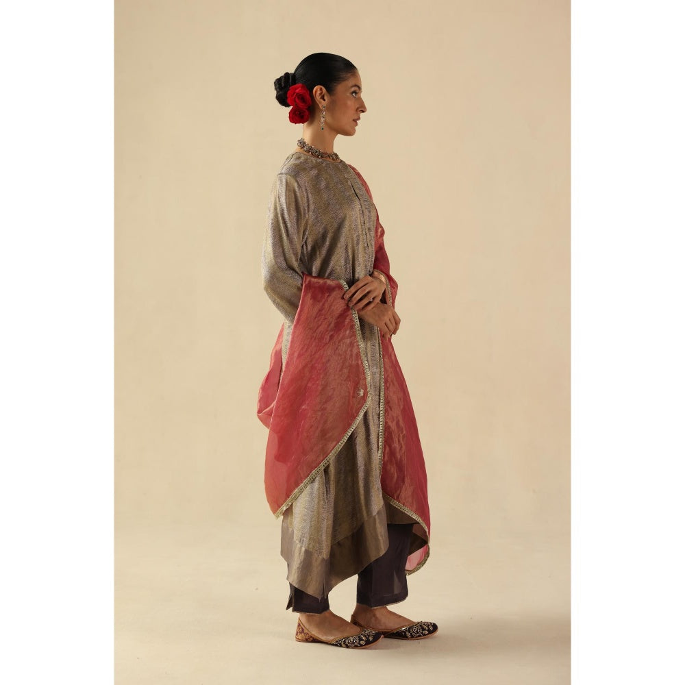 Begum Pret Purple Gauhar Kurta Wit Pant and Dupatta