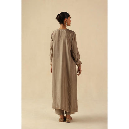 Begum Pret Grey Saaz Phiran Kurta with Pant