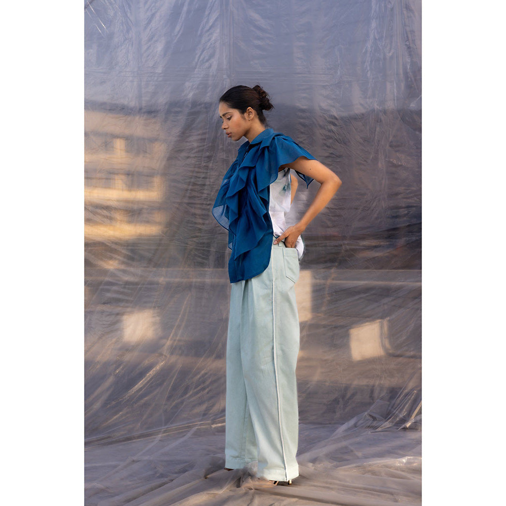 BENNCH Frilled Denim Pant & Shirt (Set of 2)