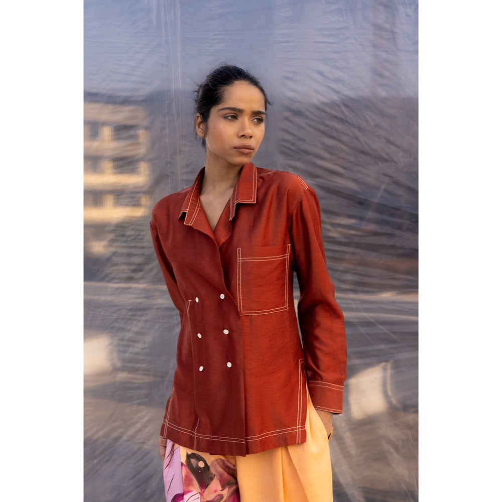 BENNCH Brown Silk Shirt