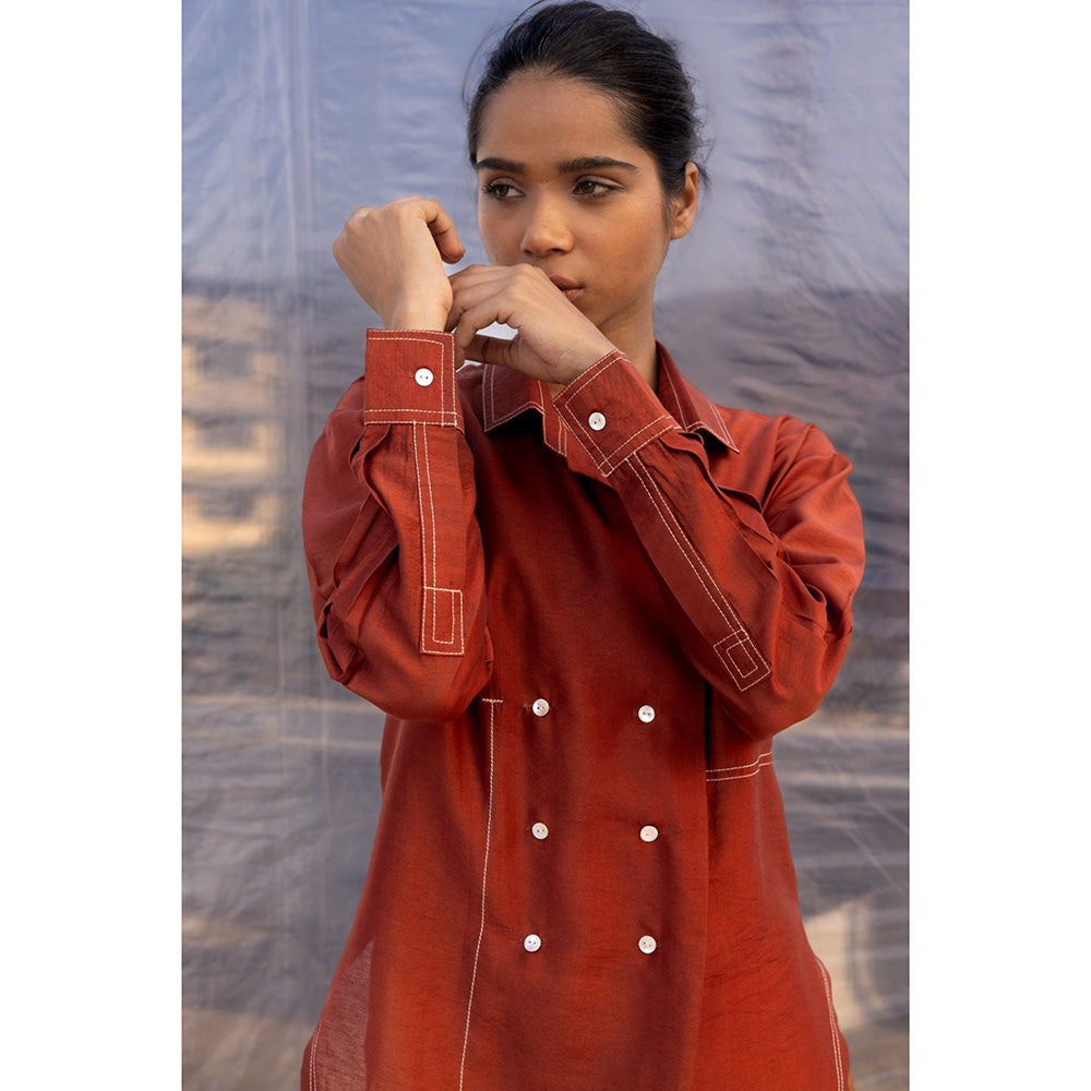 BENNCH Brown Silk Shirt
