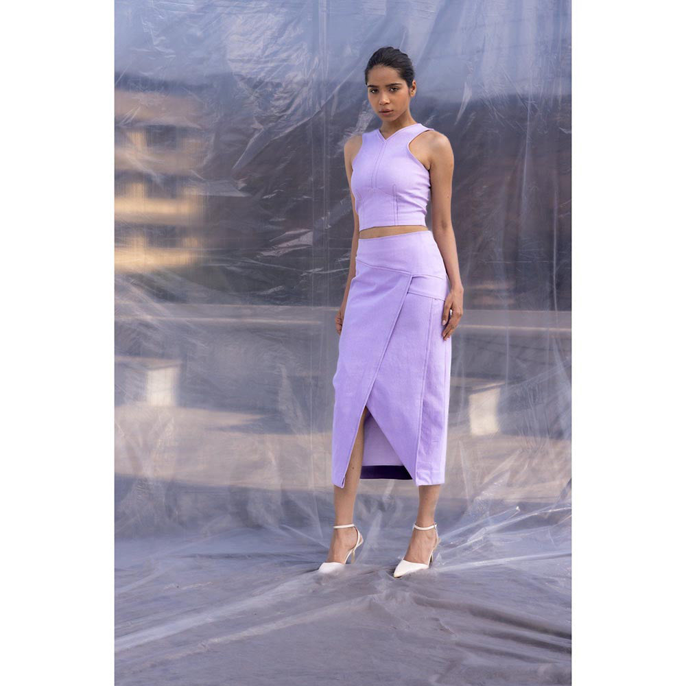 BENNCH Lilac Denim Midi Skirt