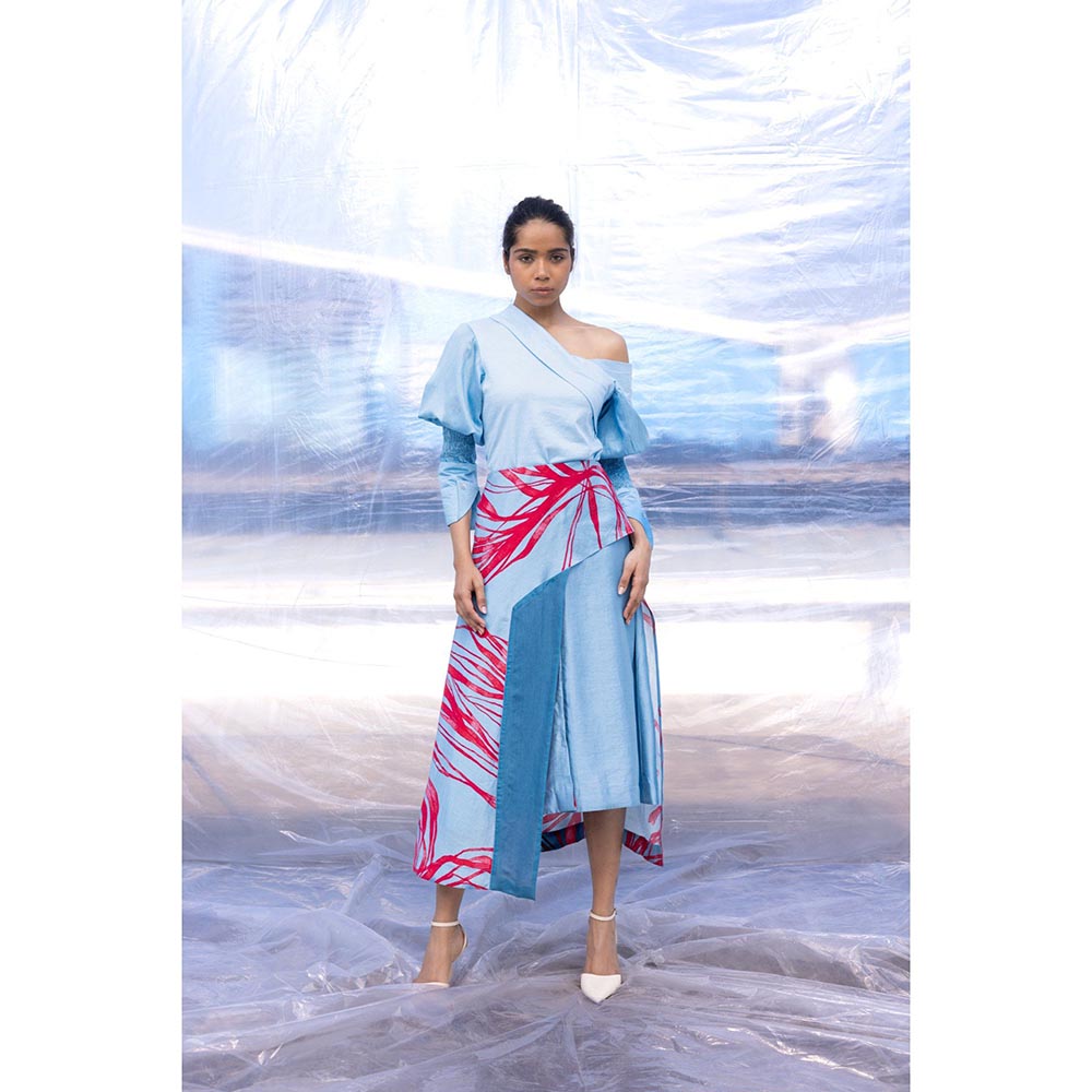 BENNCH Side Overlay Midi Skirt