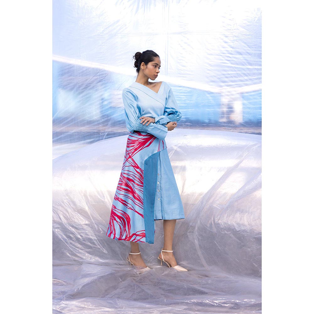 BENNCH Side Overlay Midi Skirt