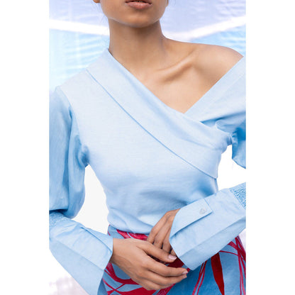BENNCH Blue Off Shoulder Top