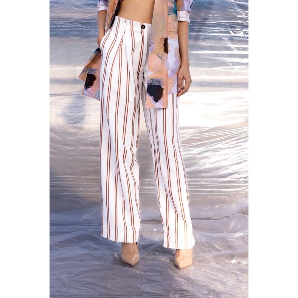 BENNCH Minimalist Striped Co Ord with Jacket (Set of 3)