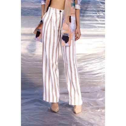 BENNCH Minimalist Striped Co Ord with Jacket (Set of 3)