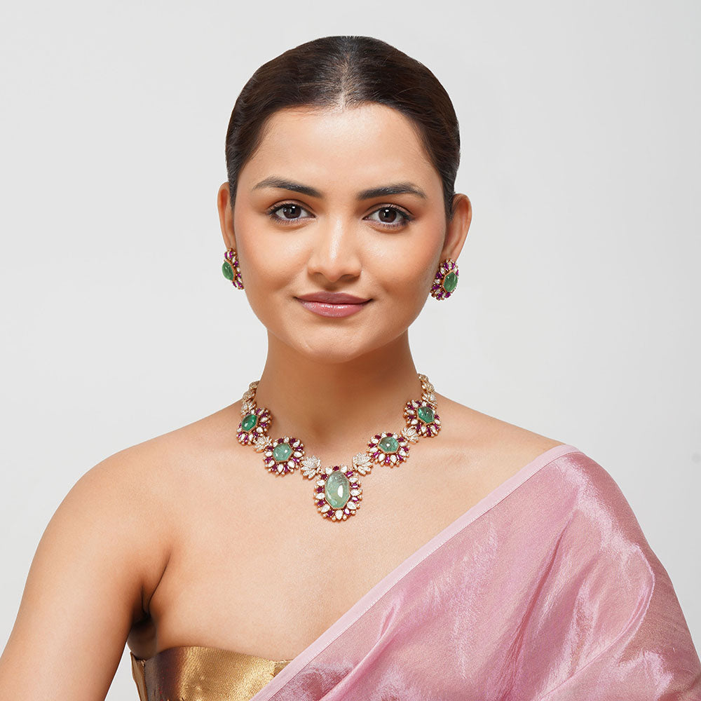 Beryachi Inaya Kundan polki Necklace Set