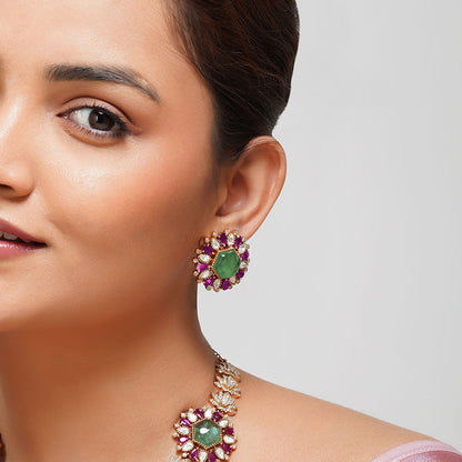Beryachi Inaya Kundan polki Necklace Set