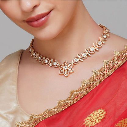 Beryachi Phool White Necklace & Earrings Set