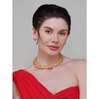 Beryachi Vanya Jadau Kundan Hasli Necklace Set