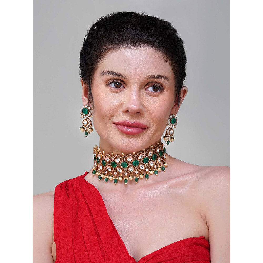 Beryachi Aditri Kundan Polki Choker Necklace Set