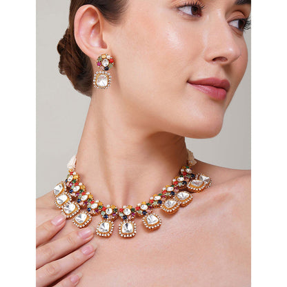 Beryachi Aahana Multi Kundan Necklace Set