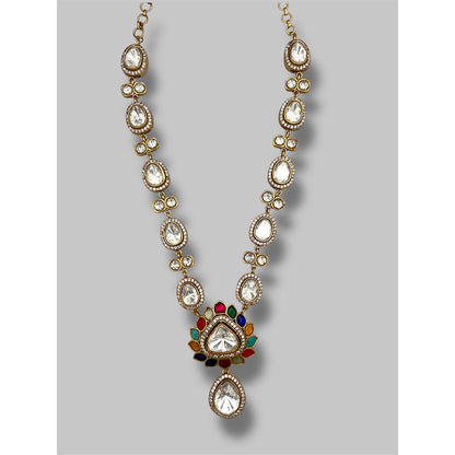 Beryachi Navratna Kamal Kundan Necklace Set
