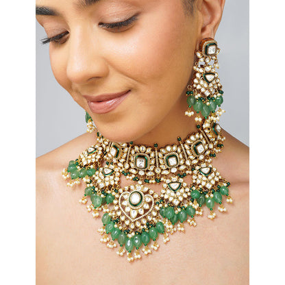 Beryachi Tara Kundan Polki Necklace with Earrings