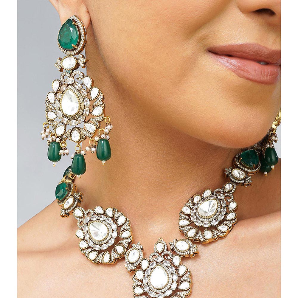 Beryachi Yashvi Long Raani Haar with Earrings & Maangtikka
