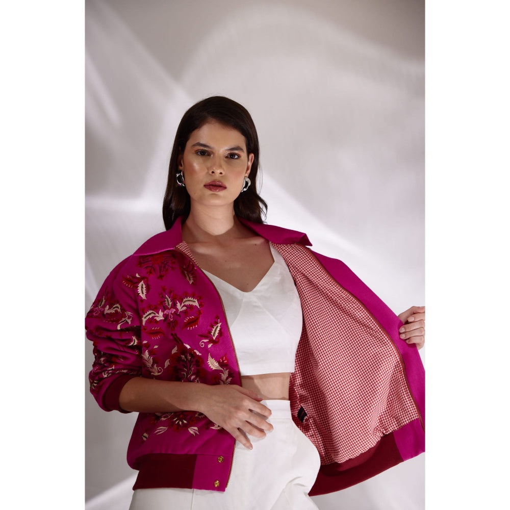 BETRUE Raani Embroidered Shaket Jacket in Handloom Herringbone Cotton