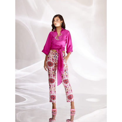 BETRUE Rani Mandala Silk Embroidered Wrap Shirt