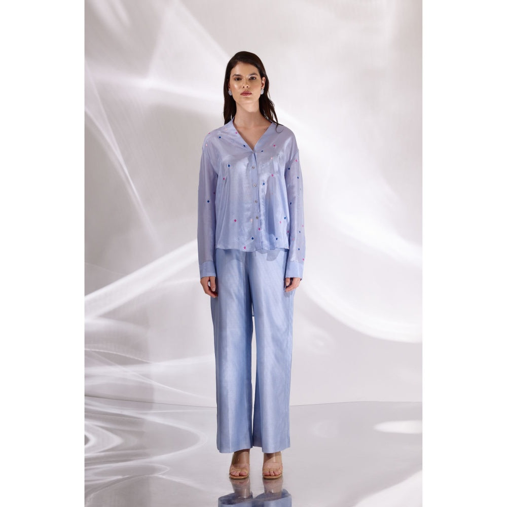 BETRUE Blue Poppins Oversized Shirt