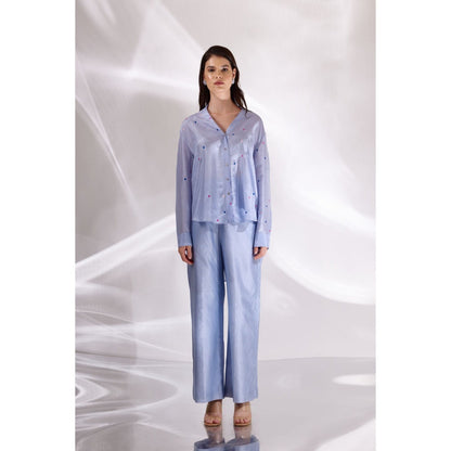 BETRUE Blue Poppins Oversized Shirt