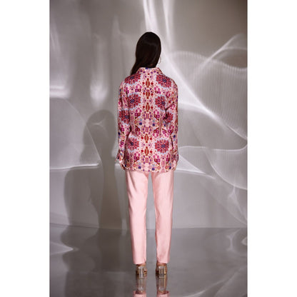 BETRUE Pink Kashan Printed Silk Shirt