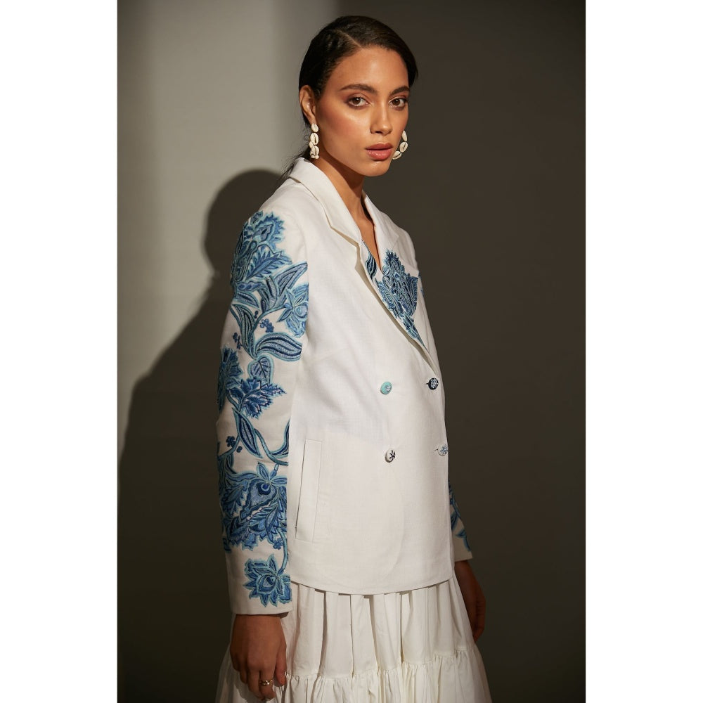 BETRUE Vintage Embroidered Summer Blazer