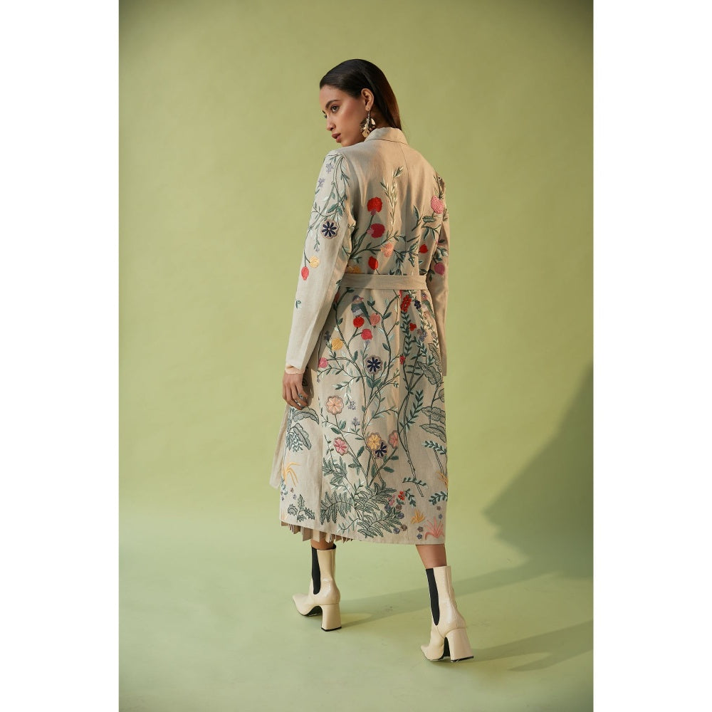 BETRUE Retro Floral Trench