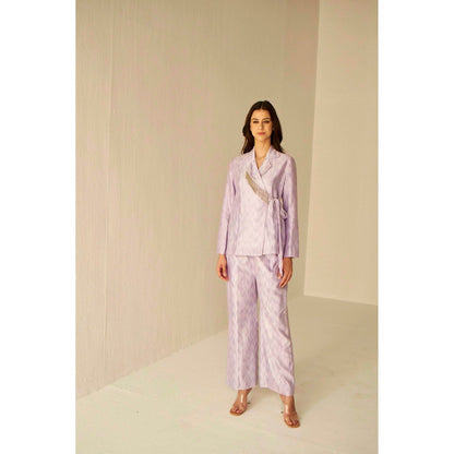BETRUE Lilac- Wrap Jacket and Pants Set In Shibori (Set of 2)