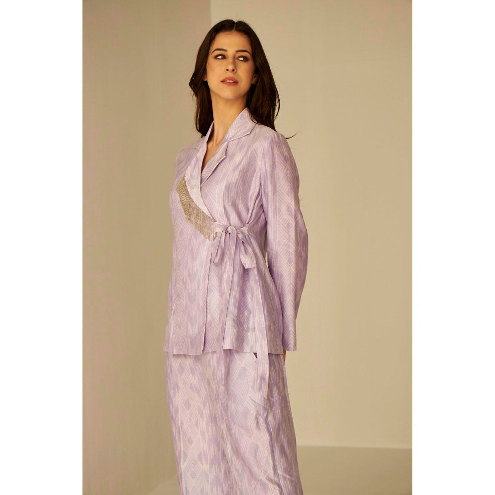 BETRUE Lilac- Wrap Jacket and Pants Set In Shibori (Set of 2)