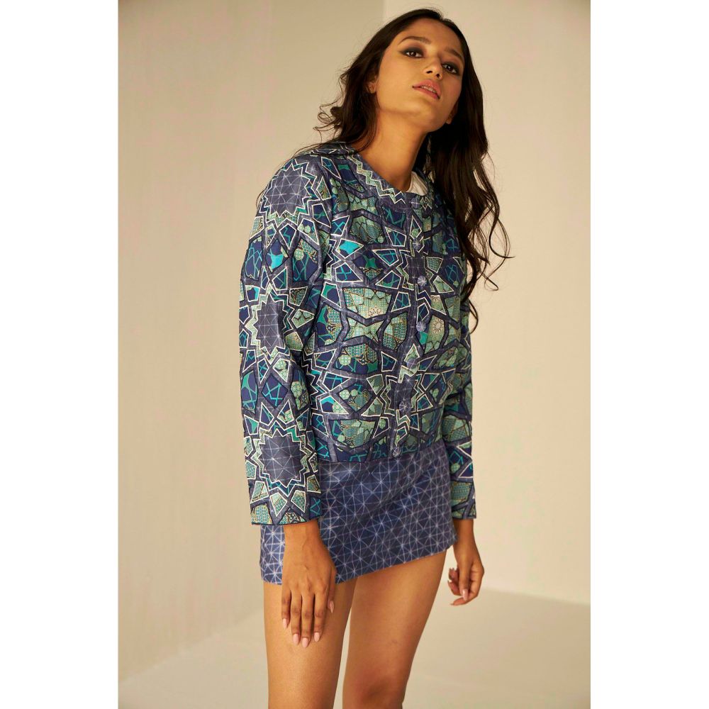 BETRUE Short Appliqu Embroidered Shibori Jacket