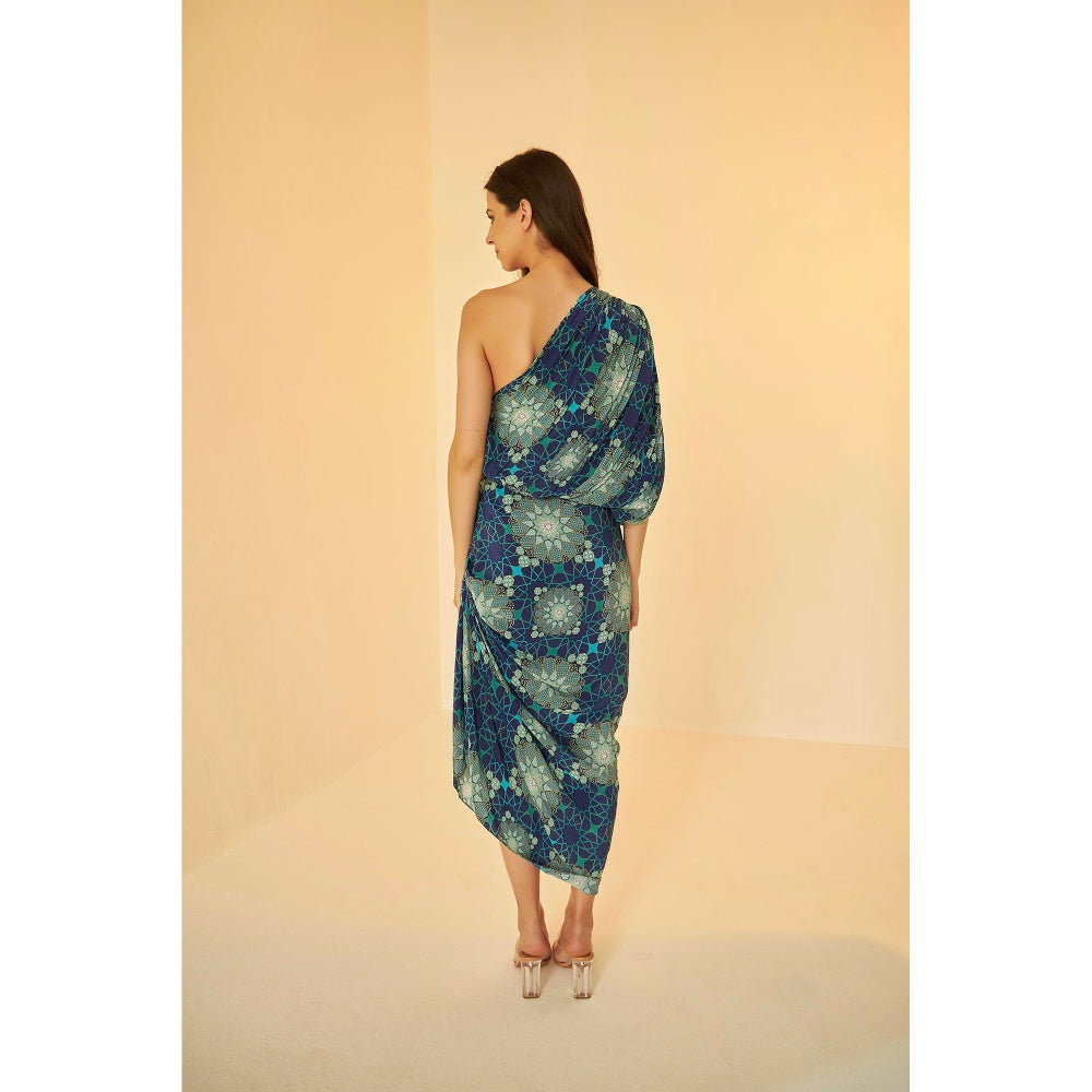 BETRUE Tashkent Print Drape Dress