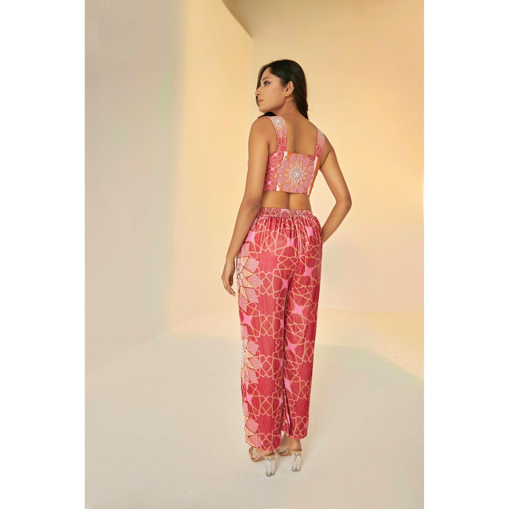 BETRUE Bukhara Velvet Jacket and Pants Set With Bustier and Net Top (Set of 4)