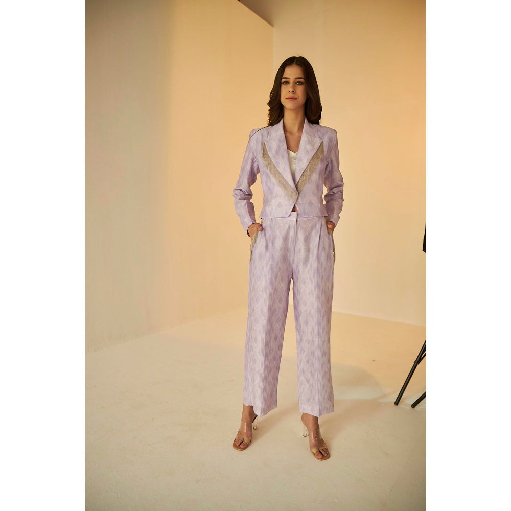 BETRUE Lilac Shibori Short Jacket and Pant set (Set of 2)