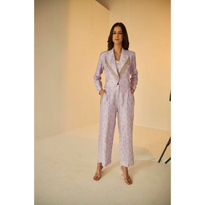 BETRUE Lilac Shibori Short Jacket and Pant set (Set of 2)