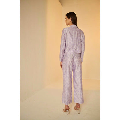 BETRUE Lilac Shibori Short Jacket and Pant set (Set of 2)