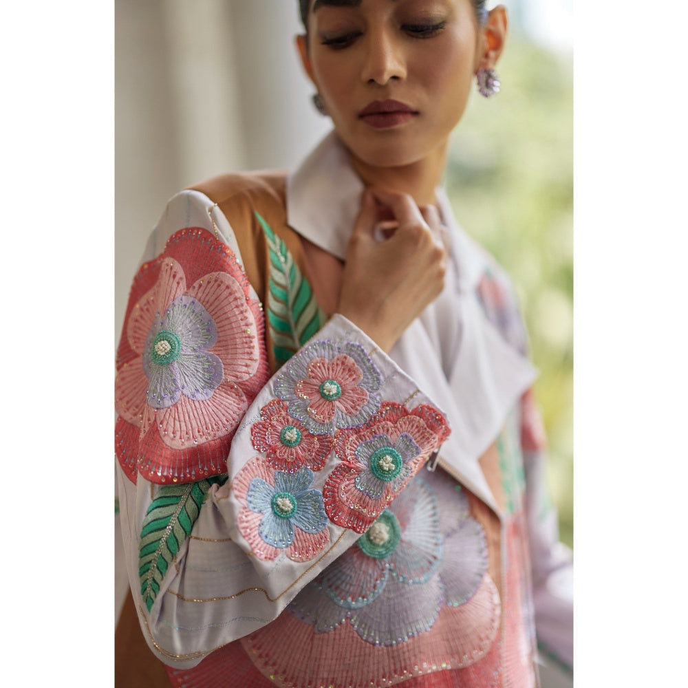 BETRUE Lilac Floral Biker Jacket