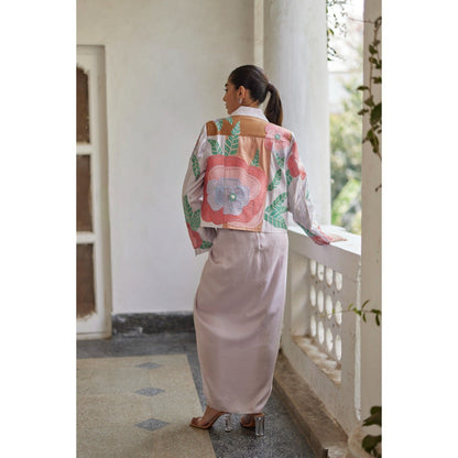 BETRUE Lilac Floral Biker Jacket