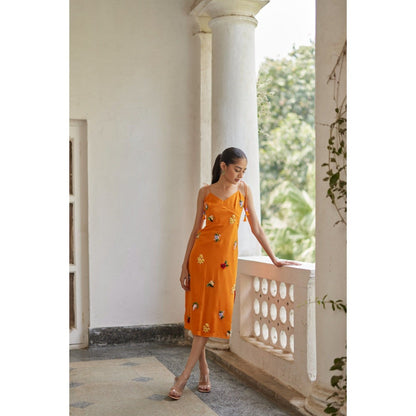 BETRUE Orange Sunshine Straight Dress