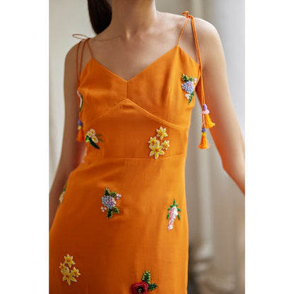 BETRUE Orange Sunshine Straight Dress